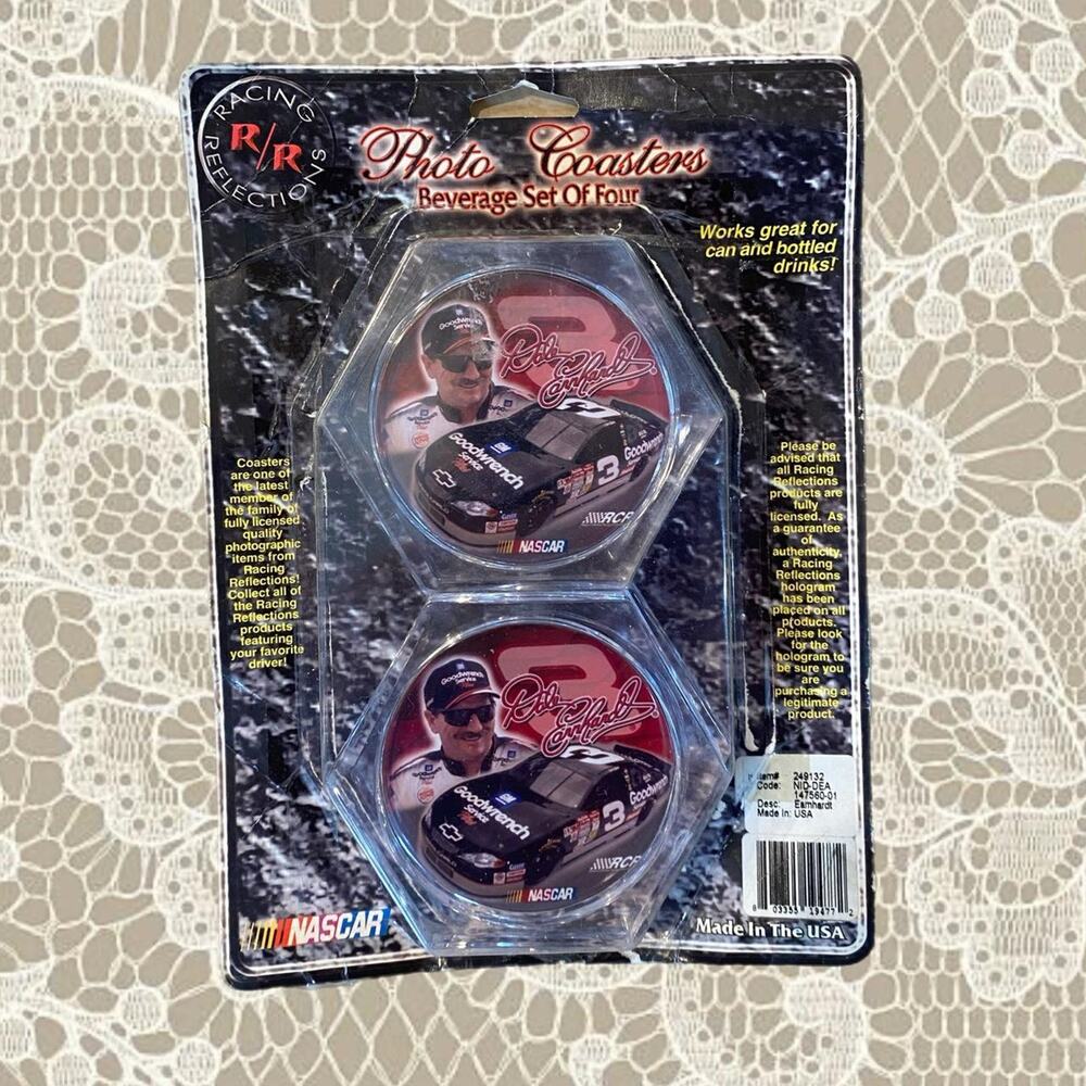 Vintage 1999 nascar drink coasters